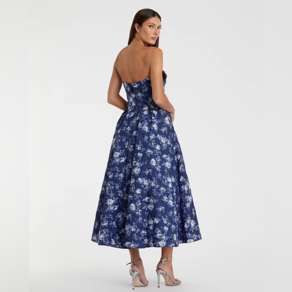 Mac Duggal Blue and White Strapless Dress - Picture 3 of 9